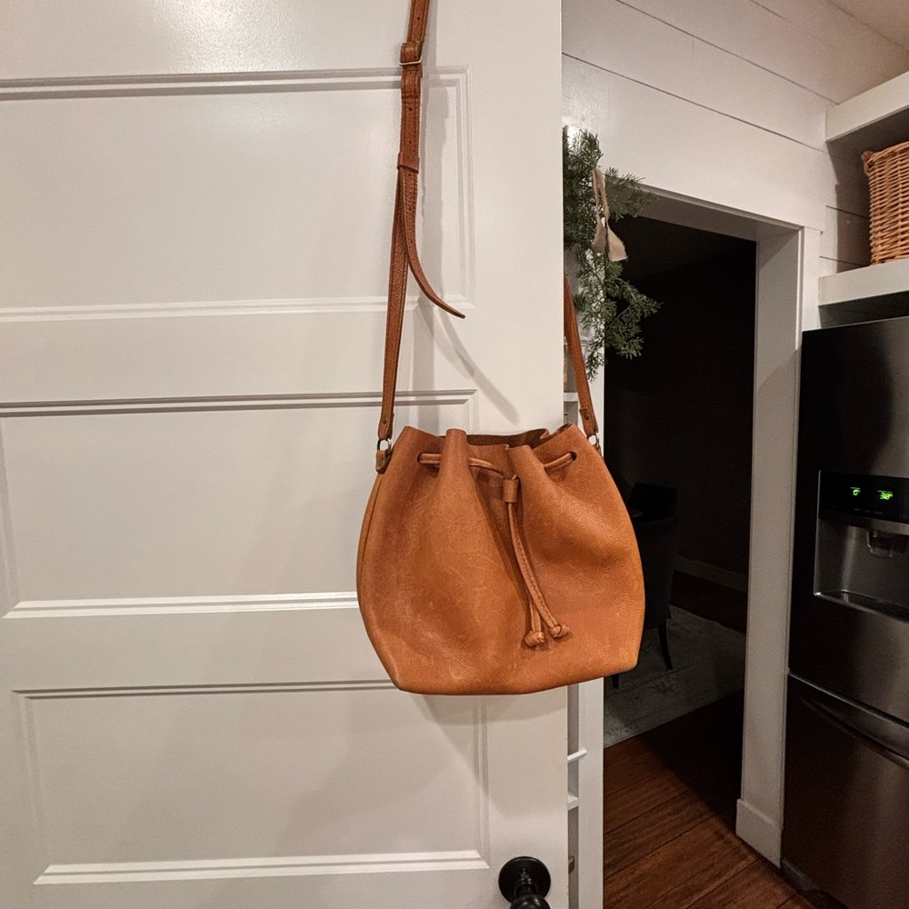 Tan Leather Bucket Bag